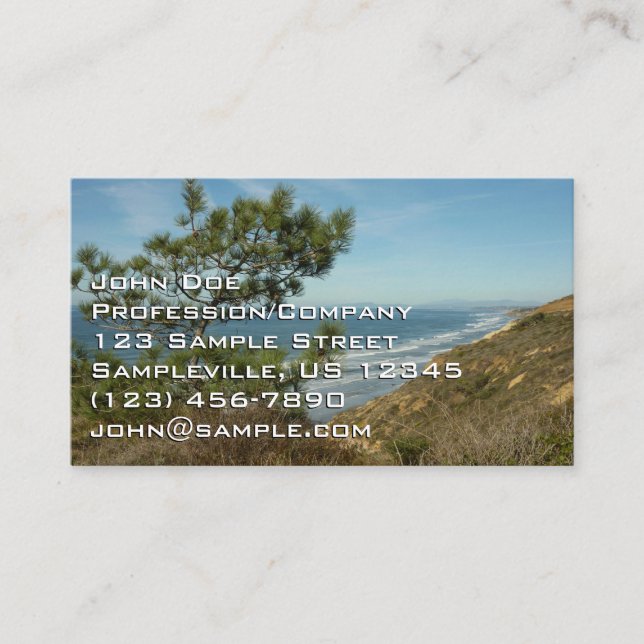 Carte De Visite Torrey Pine and California Coastline Landscape (Devant)