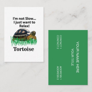 Carte De Visite Tortoise Je Veux Juste Détendre Animal Mignonne Dr