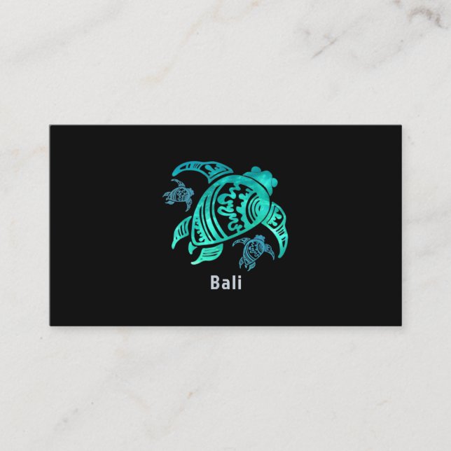 Carte De Visite Tortue bleue de Bali en Indonésie (Devant)