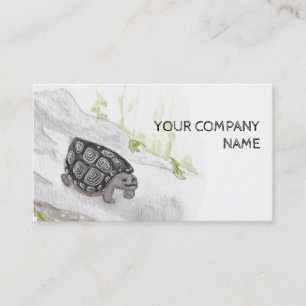 Carte De Visite Tortue de forêt de nature de faune d'aquarelle
