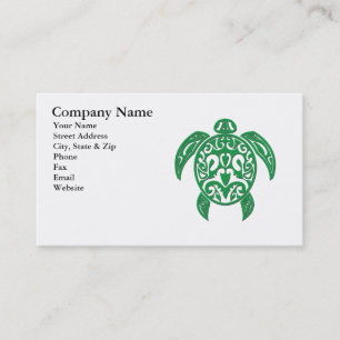 Carte De Visite Tortue de mer polynésienne verte