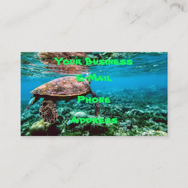 Carte De Visite Tortue de mer tropicale sous-marine (Devant)