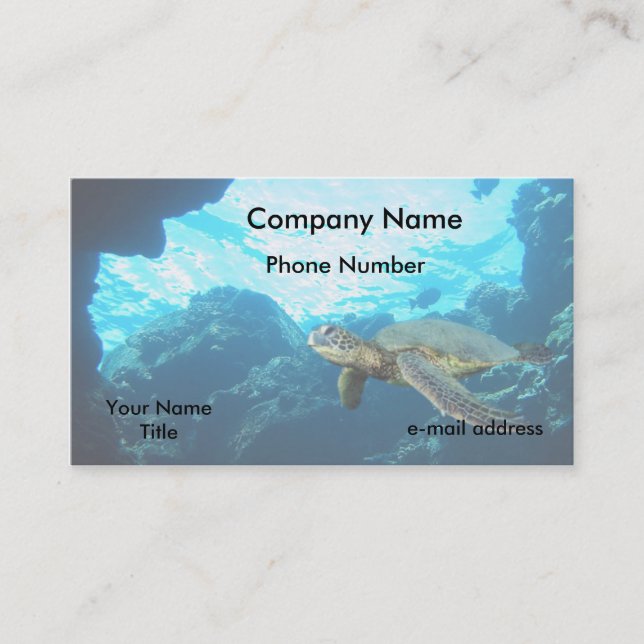 Carte De Visite Tortue de mer verte (Devant)