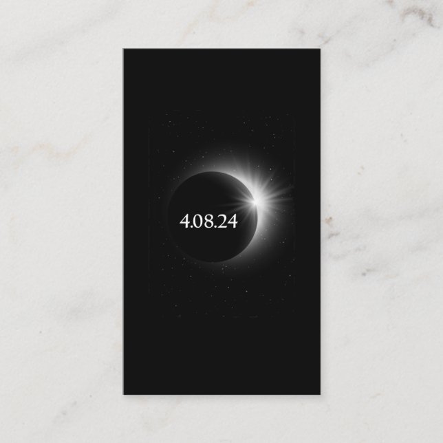 Carte De Visite Total Solar Eclipse America 8 avril 2024 (Devant)