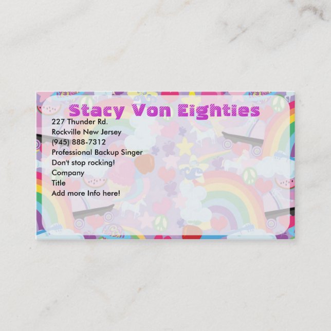 Carte De Visite Totalement 80 Extreme Fun Flirty Art Love (Devant)