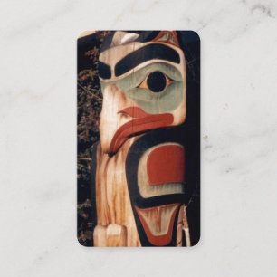 Carte De Visite Totem en bois sculpté de l'Alaska Pole photo