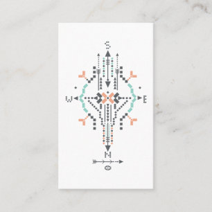 Carte De Visite Totem indien indigène tribal aztèque de Boho de