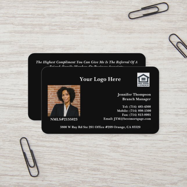 Carte De Visite Touche personnalisée pour les professionnels en hy (Devant/Arrière en situation)