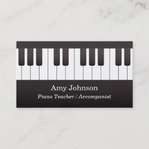 Carte De Visite Touches de Clavier Classiques Musique Professeur d