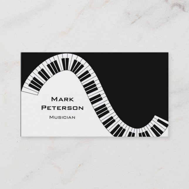 Carte De Visite Touches de piano courbées (Devant)