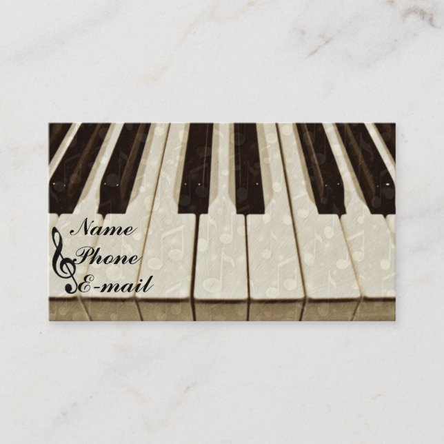 Carte De Visite Touches de piano et moi_ (Devant)