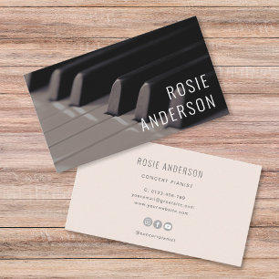 Carte De Visite Touches de piano Simple Minimaliste Professionnel