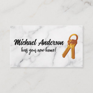 Carte De Visite Touches   Logo en métal immobilier   Marbre