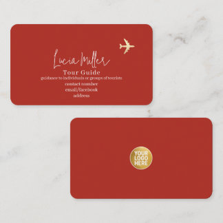 Carte De Visite Tour and Travel elegant brick-red