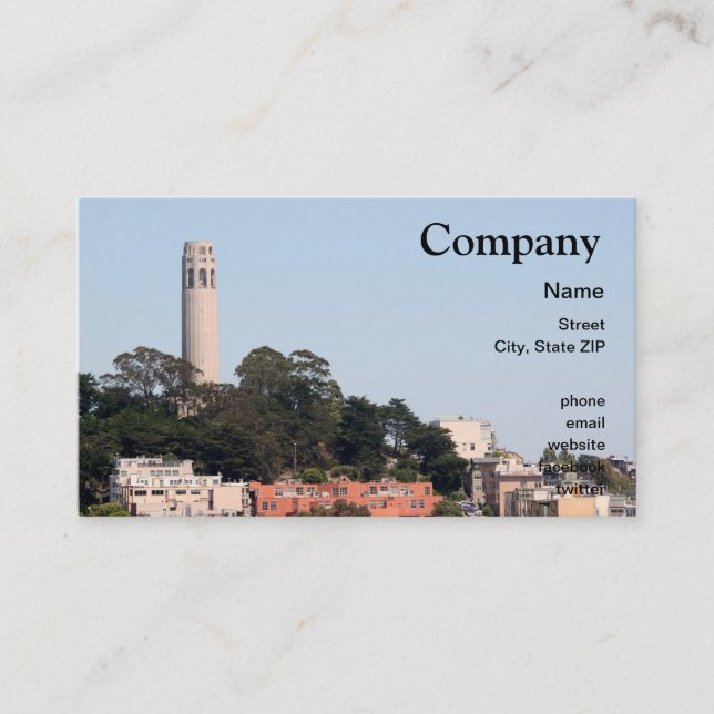 Carte De Visite Tour de San Francisco Coit (Devant)