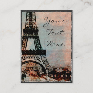 Carte De Visite Tour Eiffel au style de cru de lever de soleil