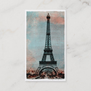 Carte De Visite Tour Eiffel au style vintage #3 de lever de soleil