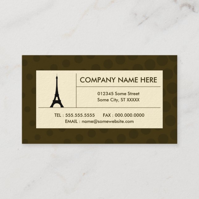 Carte De Visite Tour Eiffel tramé (Devant)