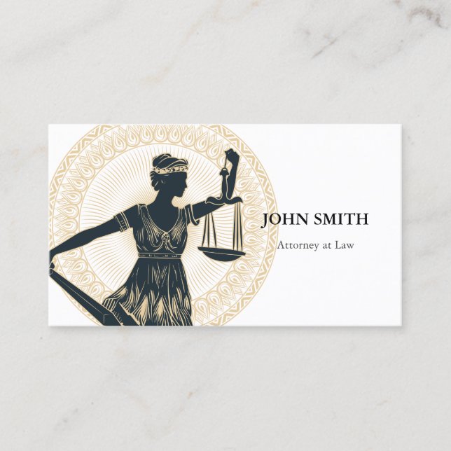 Carte De Visite Tour Totem Lady Justice Procureur Professionnel (Devant)
