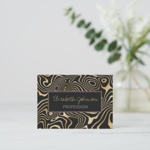 Carte De Visite Tourbillon de liquide Black Gold Résumé Concepti