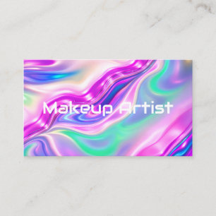Carte De Visite Tourbillon holographique pastel abstrait