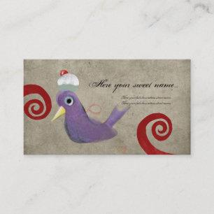 Carte de visite tourbillon rouge violet