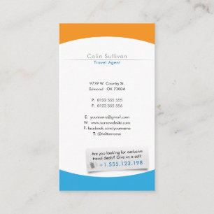 Carte De Visite Tourisme   Agent de voyage