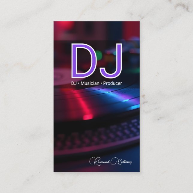 Carte De Visite Tourne-disque DJ professionnel (Devant)