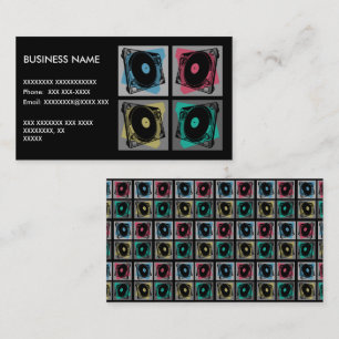 Carte De Visite Tourne-disques d'art pop rétro