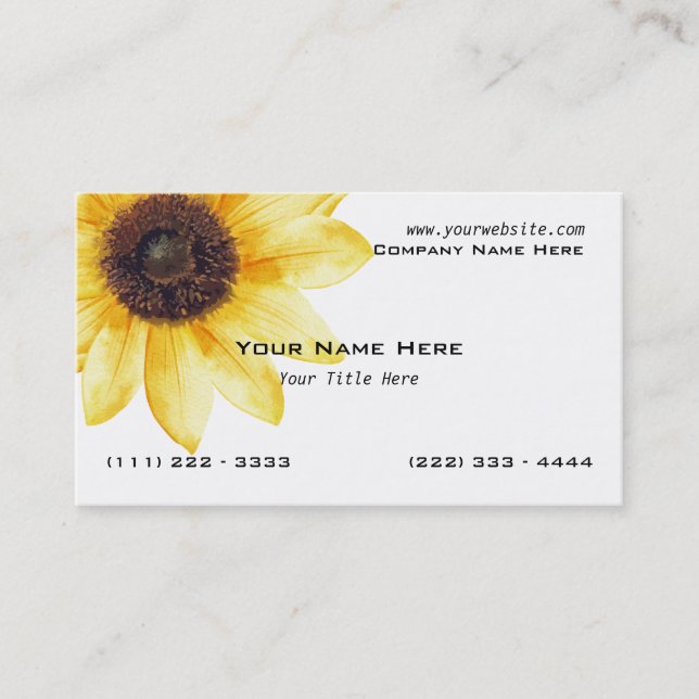 Carte De Visite Tournesol (Devant)