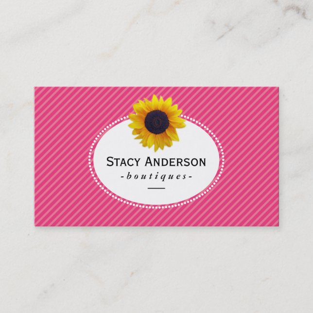 Carte De Visite Tournesol | Bandes magenta (Devant)