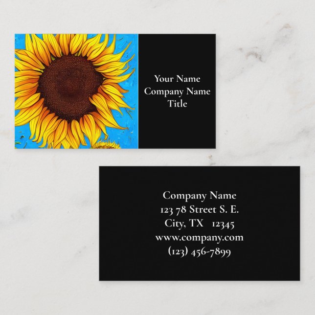 Carte De Visite Tournesol de campagne (Devant / Derrière)
