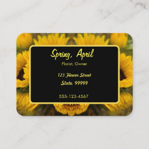 Carte De Visite Tournesol doré Chaud Personnalisé