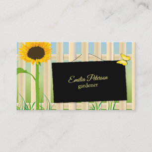 Carte De Visite Tournesol et papillon