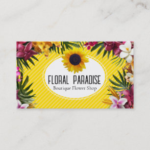 Carte De Visite Tournesol   Fleurs tropicales