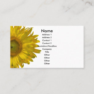 Carte De Visite Tournesol jaune