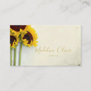 Carte De Visite Tournesol Rustique Moderne