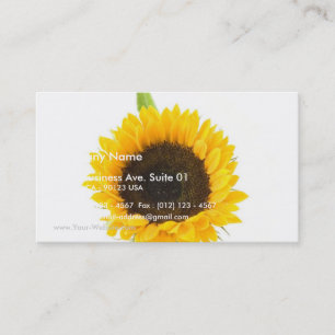 Carte De Visite Tournesol sur l'arrière - plan blanc