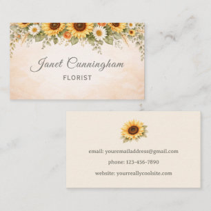 Carte De Visite Tournesols Boho Toute Profession
