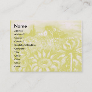 CARTE DE VISITE TOURNESOLS ET CAMPAGNE EN TOSCANE ITALIE