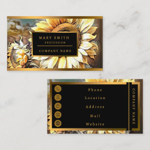 Carte De Visite Tournesols Sur Fenêtre Collection D'Art Moderne