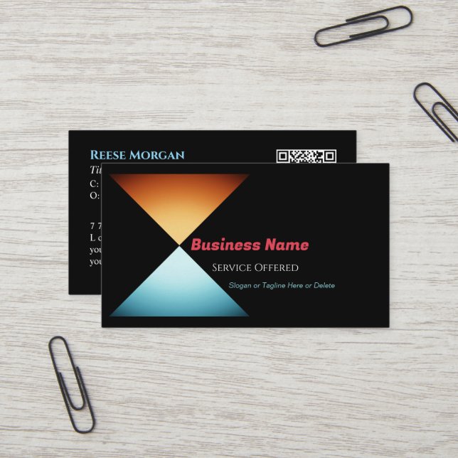 Carte De Visite Toute entreprise, conception triangulaire, générat (Devant/Arrière en situation)