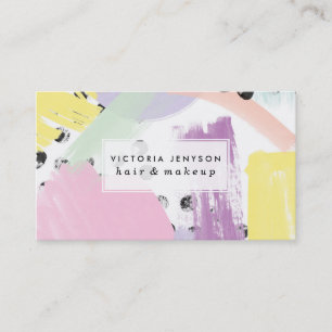 Carte De Visite Traçages en pastel noirs jaunes pourpres modernes