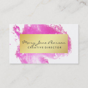 Carte De Visite Traçages roses Luxe d'aquarelle d'or élégant