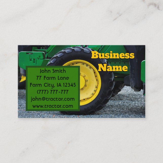 Carte De Visite Tracteur agricole (Devant)