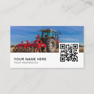 Carte De Visite Tracteur agricole QR Code
