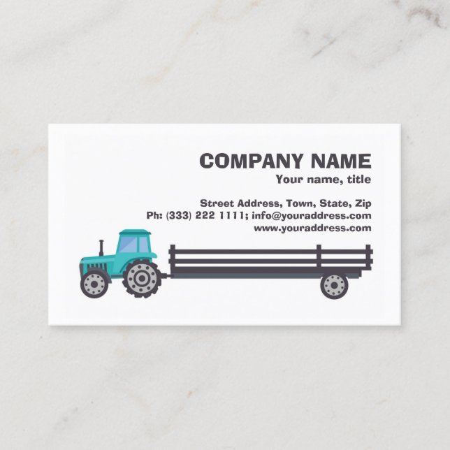 Carte De Visite Tracteur Avec Remorque - Approvisionnement Agricol (Devant)