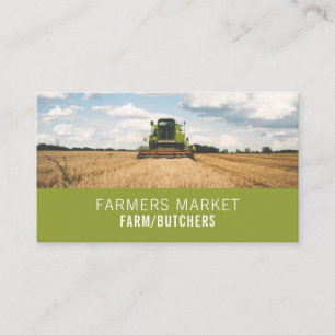 Carte De Visite Tracteur en champ, fermier et boucher