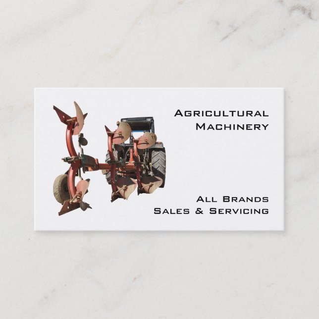 Carte De Visite Tracteur et charrue de machines agricoles (Devant)