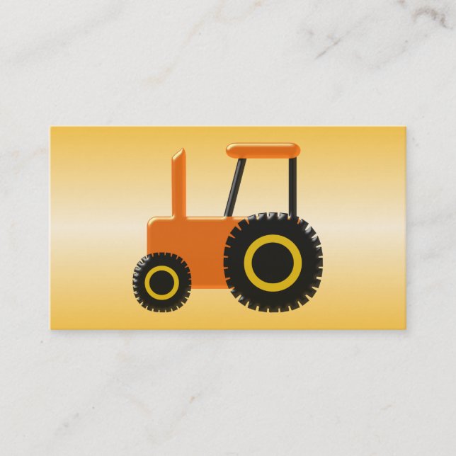 Carte De Visite Tracteur orange agriculteur (Devant)